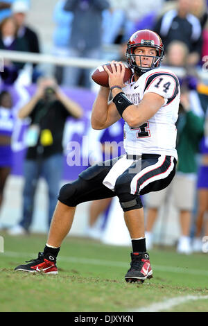 Nov. 14, 2010 - Amon G. Carter Stadium, Texas, United States of America - November 13, 2010: San Diego State Aztecs quarterback Ryan Lindley (14) during the game between the San Diego State University Aztecs and the Texas Christian University Horned Frogs at Amon G. Carter Stadium in Fort Worth, Texas. TCU win against over San Diego State 40-35. (Credit Image: © Patrick Green/South Stock Photo