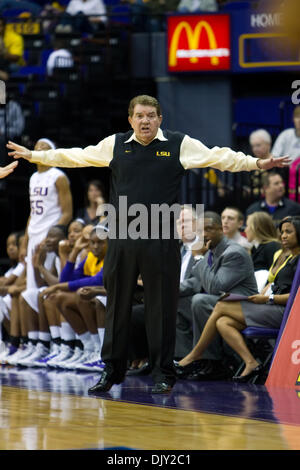 Nov. 17, 2010 - Baton Rouge, Louisiana, United States of America - 16 November 2010; Ohio State Buckeyes at LSU Tigers, LSU head coach Van Chancellor coaches from the sideline; Baton Rouge Louisiana (Credit Image: © John Korduner/Southcreek Global/ZUMAPRESS.com) Stock Photo