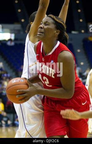 Nov. 17, 2010 - Baton Rouge, Louisiana, United States of America - 16 November 2010; Ohio State Buckeyes at LSU Tigers, Ohio St. center Jantel Lavender (42) drives to the basket; Ohio State won the game 59-54; Baton Rouge Louisiana (Credit Image: © John Korduner/Southcreek Global/ZUMAPRESS.com) Stock Photo