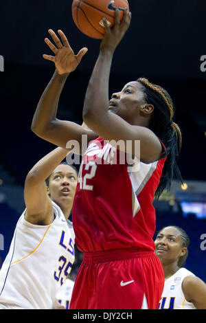 Nov. 17, 2010 - Baton Rouge, Louisiana, United States of America - 16 November 2010; Ohio State Buckeyes at LSU Tigers, Ohio St. center Jantel Lavender (42) shoots a short jump shot during the second half; Ohio State won the game 59-54; Baton Rouge Louisiana (Credit Image: © John Korduner/Southcreek Global/ZUMAPRESS.com) Stock Photo