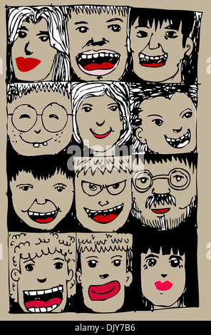 people faces ,  people,  face,  faces collage,  faces mosaic,  close up face,  people faces collage Stock Photo