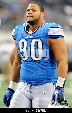 Nov. 21, 2010 - Arlington, Texas, United States of America - Detroit Lions defensive tackle Ndamukong Suh (90) during pre game warm ups as the Detroit Lions visit the Dallas Cowboys at Cowboys Stadium in Arlington, Texas. (Credit Image: © Steven Leija/Southcreek Global/ZUMAPRESS.com) Stock Photo