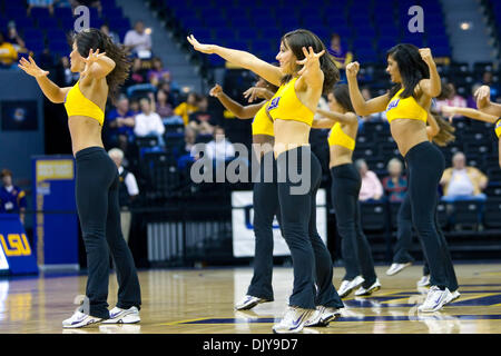 LSU Tiger Girls dance team performs during the game between the ULM