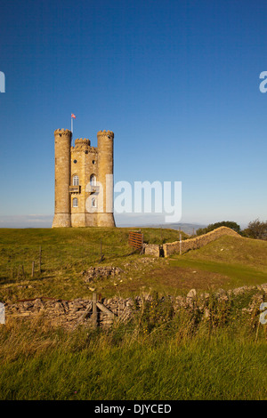 Dry stone walls close to the Broadway Tower, Worcestershire, England, UK Stock Photo