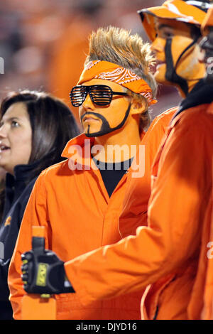 Nov. 27, 2010 - Stillwater, Oklahoma, United States of America - Fans during game action.  Oklahoma leads Oklahoma State at the half 21-17 in the game at Boones Pickens Stadium. (Credit Image: © Spruce Derden/Southcreek Global/ZUMAPRESS.com) Stock Photo