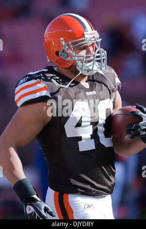 Nov. 28, 2010 - Cleveland, Ohio, United States of America - John Ã'Big  DawgÃ“ Thompson cheers on the Cleveland Browns during the game against the  Carolina Panthers. The Cleveland Browns defeated the