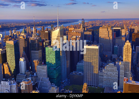 General view of the New York Manhattan city skyline, New York. America Stock Photo