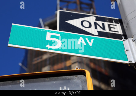 5th Avenue street sign, New York Stock Photo