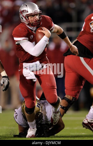 Dec. 4, 2010 - Pullman, Washington, United States of America - Washington State Cougars quarterback Jeff Tuel (10) rushes for a touchdown during the game between Washington State and the University of Washington at Martin Stadium in Pullman, WA. Washington defeated Washington State 35-28. (Credit Image: © Steven Bisig/Southcreek Global/ZUMAPRESS.com) Stock Photo