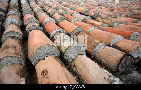 Detail of old mediterranean roof Stock Photo
