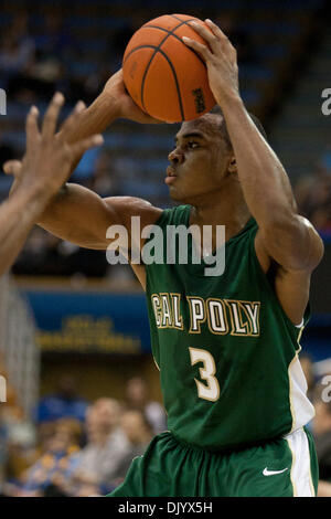 Dec. 11, 2010 - Westwood, California, United States of America - Cal Poly Mustangs guard Maliik Love #3 in action during the Cal Poly vs UCLA game at Pauley Pavilion. The UCLA Bruins went on to defeat the Cal Poly Mustangs with a final score of 72-61. (Credit Image: © Brandon Parry/Southcreek Global/ZUMAPRESS.com) Stock Photo