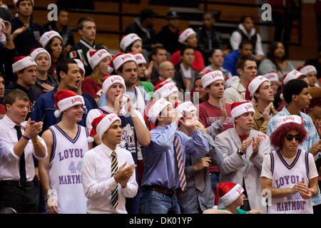 Dec. 18, 2010 - Los Angeles, California, United States of America - 18 December, 2010:  LMU fans chear on their Lions. (Credit Image: © Josh Chapel/Southcreek Global/ZUMAPRESS.com) Stock Photo