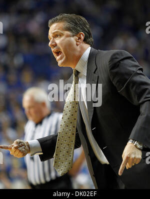Dec. 18, 2010 - Lexington, Ky., US - Kentucky head coach John Calipari questioned a call during the second half of the Mississippi Valley State at Kentucky men's basketball game at Rupp Arena in Lexington, Ky., on Saturday Dec. 18, 2010. Photo by Pablo Alcala | Staff (Credit Image: © Lexington Herald-Leader/ZUMAPRESS.com) Stock Photo