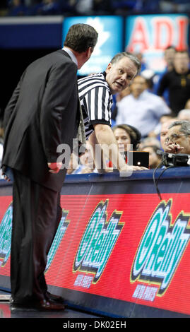 Dec. 18, 2010 - Lexington, Ky., US - Kentucky head coach John Calipari spoke official Mike Stuart as he was being ejected for technical fouls during the second half of the Mississippi Valley State at Kentucky men's basketball game at Rupp Arena in Lexington, Ky., on Saturday Dec. 18, 2010. Photo by Pablo Alcala | Staff (Credit Image: © Lexington Herald-Leader/ZUMAPRESS.com) Stock Photo