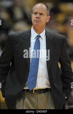 Colorado head coach Tad Boyle walks along the sideline during the first ...