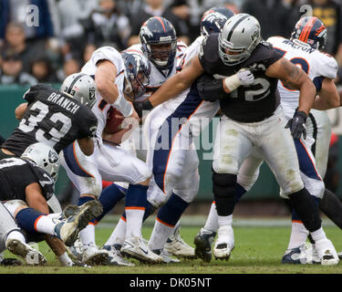 Dec. 19, 2010 - Oakland, California, U.S. - Game action betwen the Oakland Raiders and the Denver Broncos. (Credit Image: © William Mancebo/ZUMAPRESS.com) Stock Photo