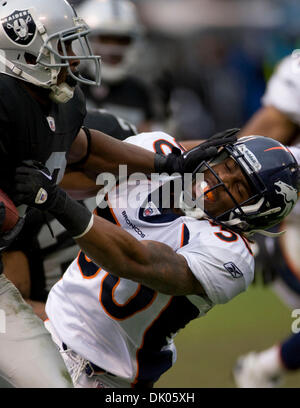 Dec. 19, 2010 - Oakland, California, U.S. - Game action between the Oakland Raiders and Denver Broncos. (Credit Image: © William Mancebo/ZUMAPRESS.com) Stock Photo