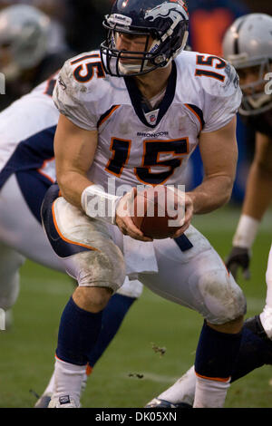 Dec. 19, 2010 - Oakland, California, U.S. - Denver Broncos quarterback TIM TEBOW #15. (Credit Image: © William Mancebo/ZUMAPRESS.com) Stock Photo