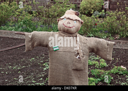 Fletch, the perchcrow – so called because he doesn't scare anything in the garden at Wordsworth House, Cockermouth, GB. Stock Photo