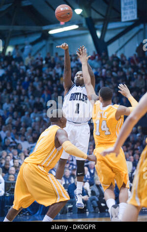 Jan. 1, 2011 - Indianapolis, Indiana, United States of America - Butler defeats Valparaiso at Hinkle Fieldhouse, Indianapolis, Indiana,  Butler  76 to 59 (Credit Image: © Mike Taylor/Southcreek Global/ZUMAPRESS.com) Stock Photo