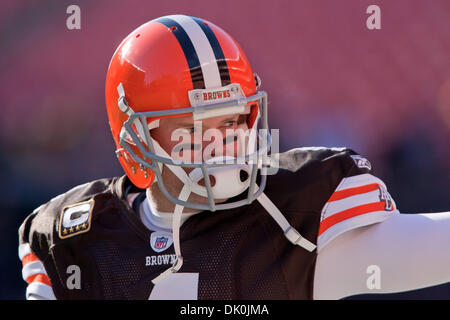 Jan. 2, 2011 - Cleveland, Ohio, U.S - Cleveland Browns quarterback Colt  McCoy (12) is hit just after he throws by Pittsburgh Steelers cornerback  William Gay (22). The Pittsburgh Steelers defeated the