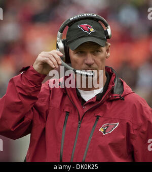 Jan. 2, 2011 - San Francisco, CA, USA - San Francisco 49ers vs Arizona Cardinals at Candlestick Park Sunday, January 02, 2011.  cardinal head coach Ken Whisenhunt.49ers Beat Cardinals 38 to 7. (Credit Image: © Al Golub/ZUMAPRESS.com) Stock Photo