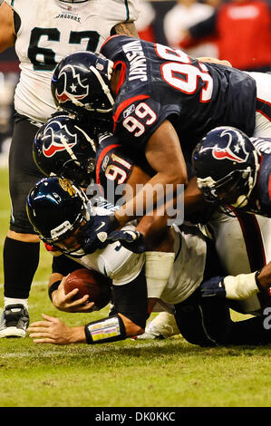 Houston Texans' Amobi Okoye (91) Leads A Pre-game Huddle Before An Nfl 