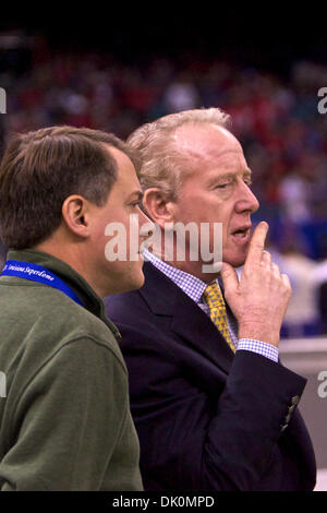 Jan. 4, 2011 - New Orleans, Louisiana, U.S - Former New Orleans Saints quarterback Archie Manning watches players warm up prior to the game between Arkansas  and Ohio State in the Sugar Bowl at the New Orleans Superdome, New Orleans, Louisiana.  Ohio State defeated Arkansas 31-26 to end a 0 for 9 streak against SEC teams. (Credit Image: © Scott Stuart/Southcreek Global/ZUMAPRESS.co Stock Photo