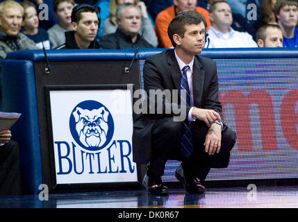 Jan. 7, 2011 - Indianapolis, Indiana, United States of America - Butler's  Head Coach Brad Stevens in the game between Butler and Cleveland State at Hinkle Fieldhouse in Indianapolis.  Butler won the game 79-56. (Credit Image: © Sandra Dukes/Southcreek Global/ZUMAPRESS.com) Stock Photo