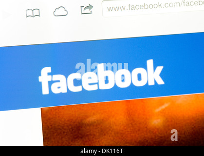 Facebook page on an iPad Stock Photo