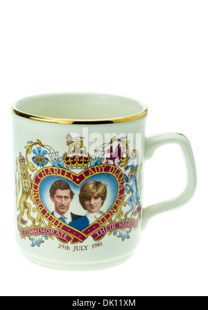 Prince Charles and Lady Diana Spencer Commemorative Royal Wedding Day Mug. Stock Photo