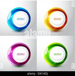 Vector techno circles backgrounds with sample text Stock Vector