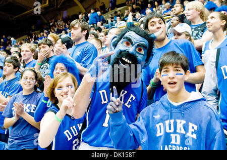 Jan. 15, 2011 - Durham, North Carolina, U.S - Cameron Crazies ready for game with Virginia. Duke beats Virginia 76-60 at Cameron Indoor Stadium (Credit Image: © Mark Abbott/Southcreek Global/ZUMAPRESS.com) Stock Photo