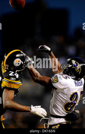 Pittsburgh Steelers' Ike Taylor (24) breaks up a pass intended for