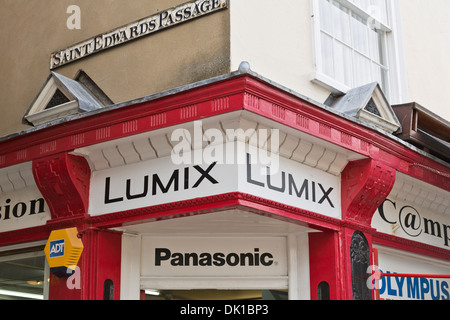 Panasonic Lumix sign on shop in Cambridge, England Stock Photo