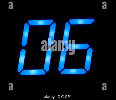 Blue digital number 7 Stock Photo - Alamy