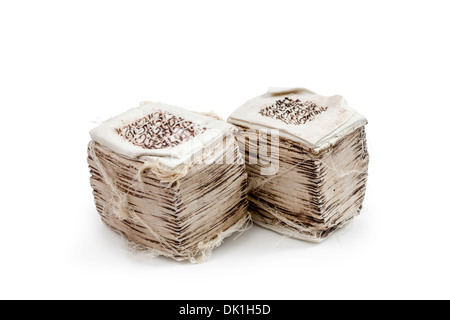 Modern sculpture by Jacques GALLON, ceramist.  Ceramic archives stack. Stock Photo