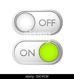 Set of metal on off switchers / sliders Stock Vector