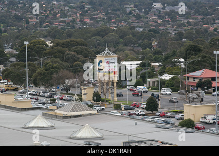 View of The Glen Centro shopping centre, Glen Waverley Stock Photo