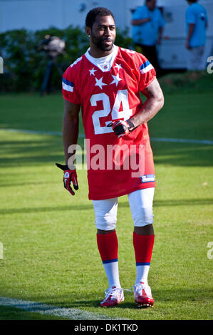 Jan. 28, 2011 - Honolulu, Hawaii, U.S - New York Jets CB Darrelle Revis (24)  during Pro Bowl practice at the Ihilani Resort in Hawaii. (Credit Image: © Greg Honda/Southcreek Global/ZUMAPRESS.com) Stock Photo