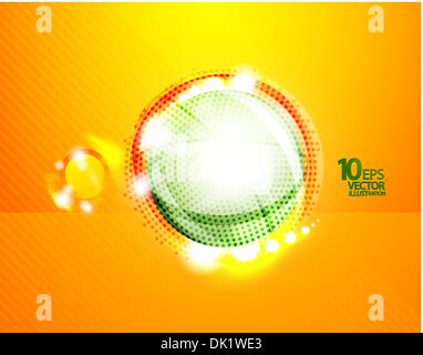 Vector shiny illustration with abstract techno bubble design Stock Vector