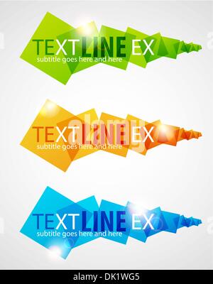 Abstract transparent shiny square headers with sample text Stock Vector