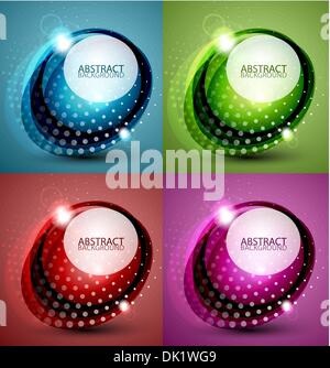 Vector techno circles backgrounds with sample text Stock Vector