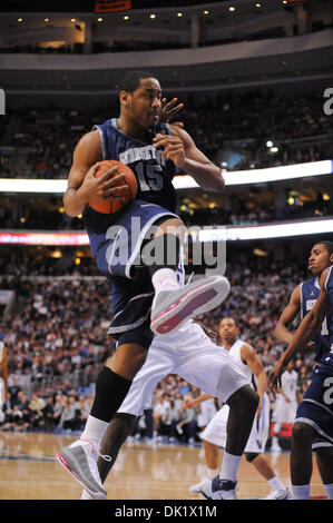 Jan. 29, 2011 - Philadelphia, Pennsylvania, U.S - Georgetown Hoyas guard Austin Freeman (15) comes down with a rebound. At the half Georgetown leads Villanova 32-26 in a big East battle in a game being played at Wells Fargo Center in Philadelphia, Pennsylvania (Credit Image: © Mike McAtee/Southcreek Global/ZUMAPRESS.com) Stock Photo