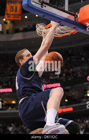 Jan. 29, 2011 - Philadelphia, Pennsylvania, U.S - Georgetown Hoyas forward Nate Lubick (34) dunks after a long pass.  Georgetown defeats Villanova 69-66 in a big East battle in a game being played at Wells Fargo Center in Philadelphia, Pennsylvania (Credit Image: © Mike McAtee/Southcreek Global/ZUMAPRESS.com) Stock Photo