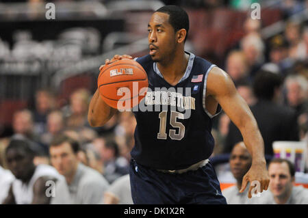 Jan. 29, 2011 - Philadelphia, Pennsylvania, U.S - Georgetown Hoyas guard Austin Freeman (15) with the ball during game action. At the half Georgetown leads Villanova 32-26 in a big East battle in a game being played at Wells Fargo Center in Philadelphia, Pennsylvania (Credit Image: © Mike McAtee/Southcreek Global/ZUMAPRESS.com) Stock Photo