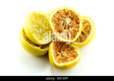 Squeezed Grapefruit on white background. Stock Photo