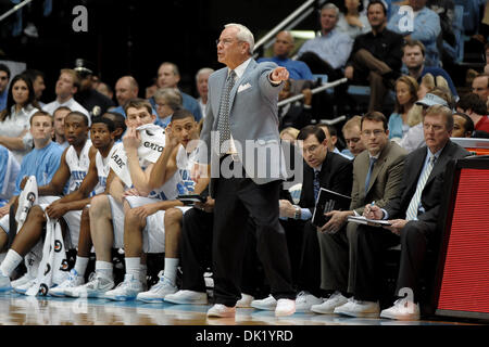 Jan. 29, 2011 - Chapel Hill, North Carolina, U.S - North Carolina Tar Heels Head Coach Roy Williams doing his thing.North Carolina defeats NC State 84-64 at the Dean Smith Center in Chapel Hill North Carolina. (Credit Image: © Anthony Barham/Southcreek Global/ZUMAPRESS.com) Stock Photo