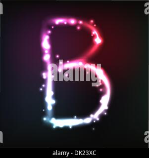Vector alphabet. Neon letter Stock Vector