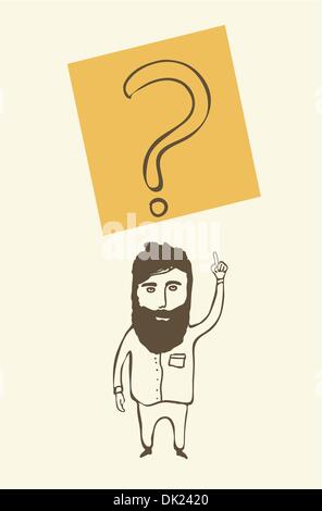human with a  question mark Stock Vector